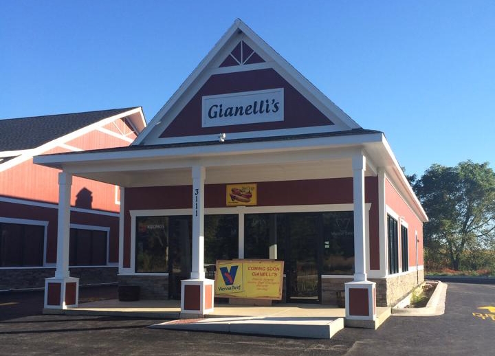 View of the drive thru restaurant on a sunny day.
